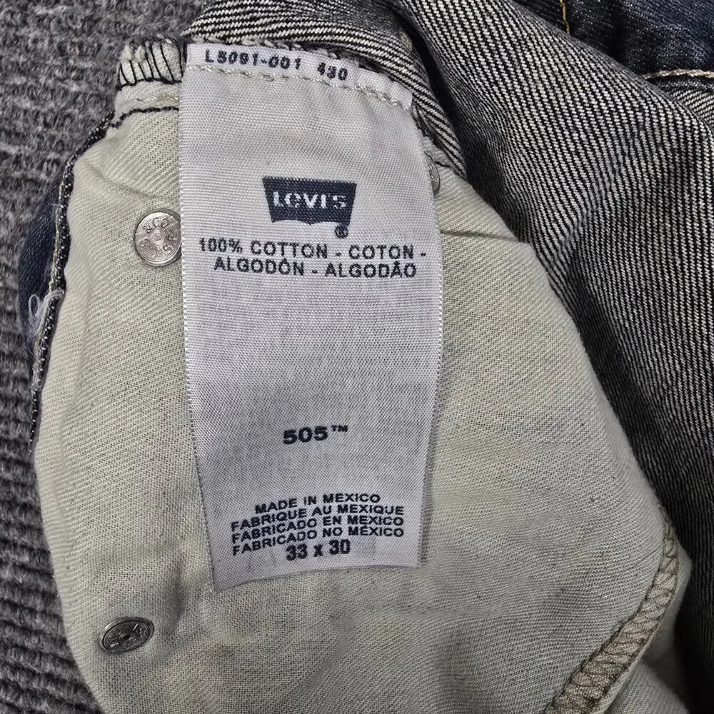 Levi's 505 Jeans Mens 33x30 Blue Regular Fit Straight Leg 100% Cotton
